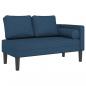 Preview: Chaiselongue mit Kissen Blau Stoff