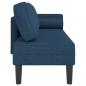 Preview: Chaiselongue mit Kissen Blau Stoff