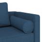 Preview: Chaiselongue mit Kissen Blau Stoff