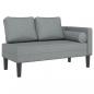 Preview: Chaiselongue mit Kissen Hellgrau Stoff