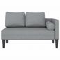 Preview: Chaiselongue mit Kissen Hellgrau Stoff