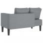 Preview: Chaiselongue mit Kissen Hellgrau Stoff