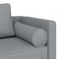 Preview: Chaiselongue mit Kissen Hellgrau Stoff