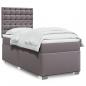 Preview: ARDEBO.de - Boxspringbett mit Matratze Grau 80x200 cm Kunstleder