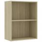 Preview: Bücherregal 2 Fächer Sonoma-Eiche 60x30x76,5 cm Holzwerkstoff