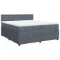 Preview: Boxspringbett mit Matratze Dunkelgrau 200x200 cm Samt