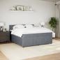 Preview: Boxspringbett mit Matratze Dunkelgrau 200x200 cm Samt