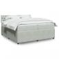 Preview: ARDEBO.de - Boxspringbett mit Matratze Hellgrau 200x200 cm Samt