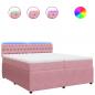 Preview: Boxspringbett mit Matratze Rosa 200x200 cm Samt