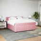 Preview: Boxspringbett mit Matratze Rosa 200x200 cm Samt