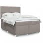 Preview: ARDEBO.de - Boxspringbett mit Matratze Taupe 140x200 cm Stoff