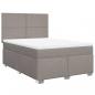 Preview: Boxspringbett mit Matratze Taupe 140x200 cm Stoff