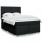 Preview: ARDEBO.de - Boxspringbett mit Matratze Schwarz 160x200 cm Stoff