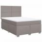 Preview: Boxspringbett mit Matratze Taupe 160x200 cm Stoff