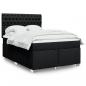 Preview: ARDEBO.de - Boxspringbett mit Matratze Schwarz 160x200 cm Stoff