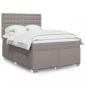 Preview: ARDEBO.de - Boxspringbett mit Matratze Taupe 160x200 cm Stoff