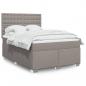 Preview: ARDEBO.de - Boxspringbett mit Matratze Taupe 140x200 cm Stoff