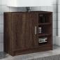 Preview: ARDEBO.de - Waschbeckenschrank Braun Eichen-Optik 63x29x55 cm Holzwerkstoff