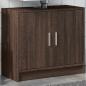 Preview: ARDEBO.de - Waschbeckenschrank Braun Eichen-Optik 63x29x55 cm Holzwerkstoff