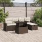 Preview: ARDEBO.de - 6-tlg. Garten-Sofagarnitur mit Kissen Braun Poly Rattan