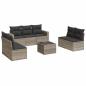 Preview: 8-tlg. Garten-Sofagarnitur mit Kissen Hellgrau Poly Rattan