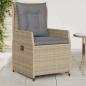 Preview: ARDEBO.de - Gartensessel 2 Stk. Verstellbar Beige Poly Rattan