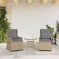 Preview: Gartensessel 2 Stk. Verstellbar Beige Poly Rattan