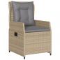 Preview: Gartensessel 2 Stk. Verstellbar Beige Poly Rattan