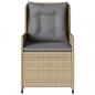 Preview: Gartensessel 2 Stk. Verstellbar Beige Poly Rattan