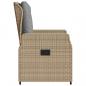 Preview: Gartensessel 2 Stk. Verstellbar Beige Poly Rattan