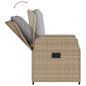 Preview: Gartensessel 2 Stk. Verstellbar Beige Poly Rattan