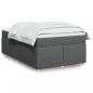 Preview: ARDEBO.de - Boxspringbett mit Matratze Dunkelgrau 120x190 cm Stoff