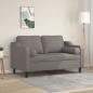 Preview: ARDEBO.de - 2-Sitzer-Sofa mit Zierkissen Taupe 120 cm Stoff