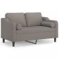 Preview: 2-Sitzer-Sofa mit Zierkissen Taupe 120 cm Stoff