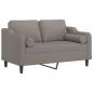 Preview: 2-Sitzer-Sofa mit Zierkissen Taupe 120 cm Stoff