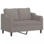 Preview: 2-Sitzer-Sofa mit Zierkissen Taupe 120 cm Stoff