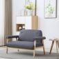 Preview: ARDEBO.de - 2-Sitzer-Sofa Stoff Dunkelgrau