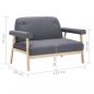 Preview: 2-Sitzer-Sofa Stoff Dunkelgrau