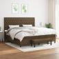 Preview: ARDEBO.de - Boxspringbett mit Matratze Dunkelbraun 200x200 cm Stoff