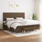 Preview: ARDEBO.de - Boxspringbett mit Matratze Dunkelbraun 200x200 cm Stoff