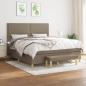 Preview: ARDEBO.de - Boxspringbett mit Matratze Taupe 180x200 cm Stoff