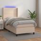 Preview: ARDEBO.de - Boxspringbett mit Matratze & LED Cappuccino-Braun 90x190cm