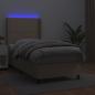 Preview: Boxspringbett mit Matratze & LED Cappuccino-Braun 90x190cm