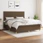 Preview: ARDEBO.de - Boxspringbett mit Matratze Dunkelbraun 160x200 cm Stoff