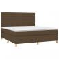 Preview: Boxspringbett mit Matratze Dunkelbraun 160x200 cm Stoff