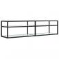 Preview: TV-Schrank Weiß Marmor-Optik 160x40x40,5 cm Hartglas