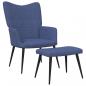 Preview: ARDEBO.de - Relaxsessel mit Hocker Blau Stoff