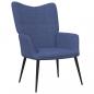 Preview: Relaxsessel mit Hocker Blau Stoff