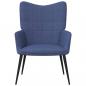 Preview: Relaxsessel mit Hocker Blau Stoff