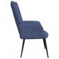 Preview: Relaxsessel mit Hocker Blau Stoff